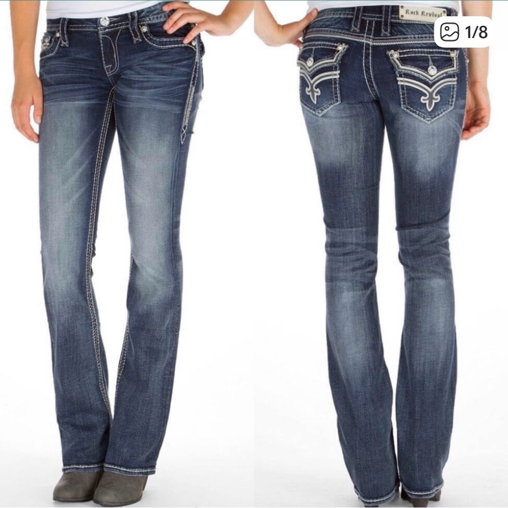 Rock Revival Ashley Dark Blue Boot Cut Jeans
